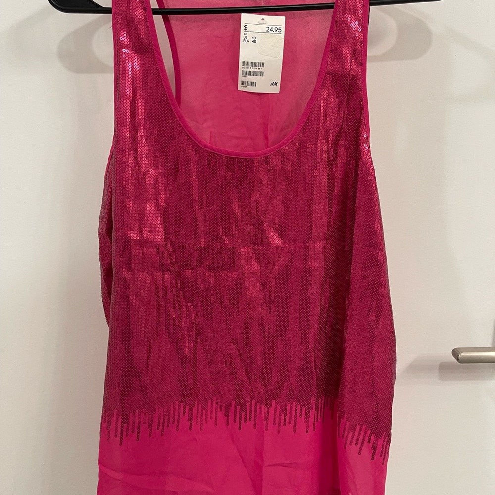 H&M Pink Glitter Tank Top
